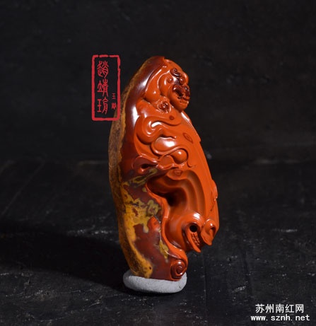 马上有寿带皮巧雕