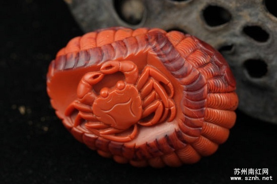 南红玛瑙螃蟹题材雕件寓意是什么